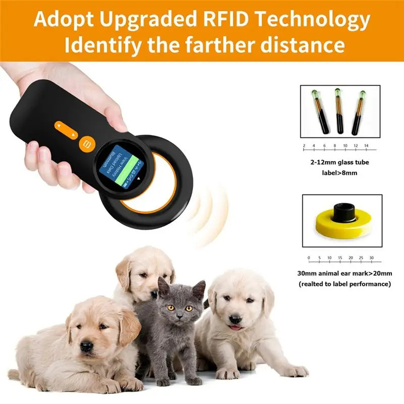 Leitor Prático De Microchip Para Animais De Estimação Bluetooth , 3 Em 1 2.4 Ghz Sem Fio USB Universal Animal Tag Scanne