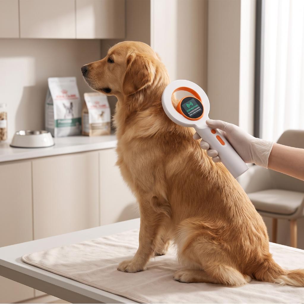 Suporte para scanner de microchip para animais de estimação para FDX B leitor portátil de tela TFT de 1,44 polegadas,