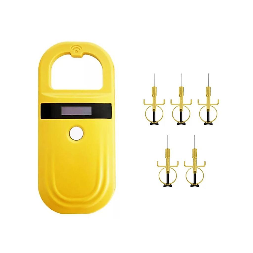 Kit 05 Microchip 2,12/12mm E Leitor De Microchip Animal