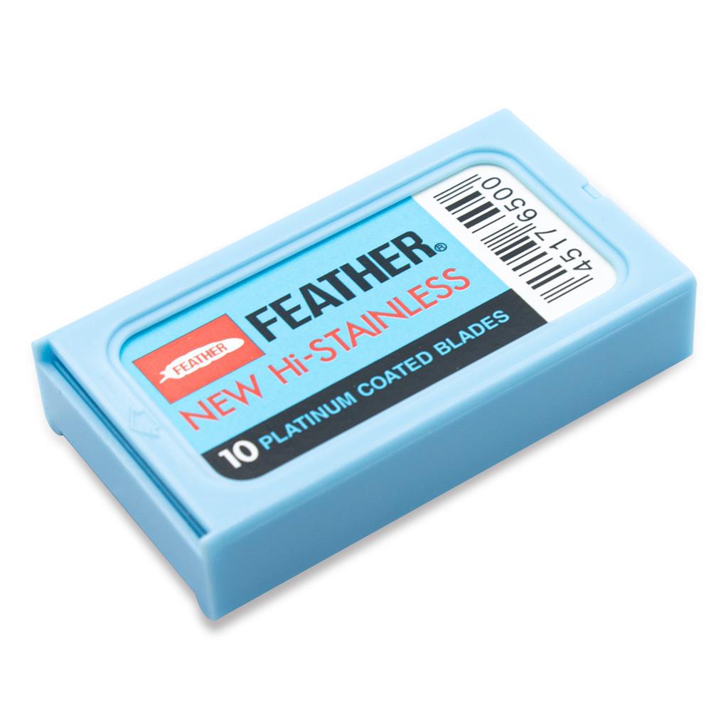 10 Lâminas para Barbear de Aço Inoxidável Feather