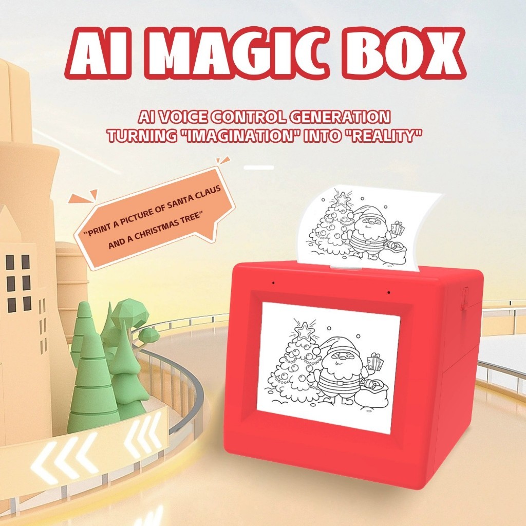 AI Smart Voice Conversa Crianças Impressora Stickerbox Impressora de adesivos AI Box