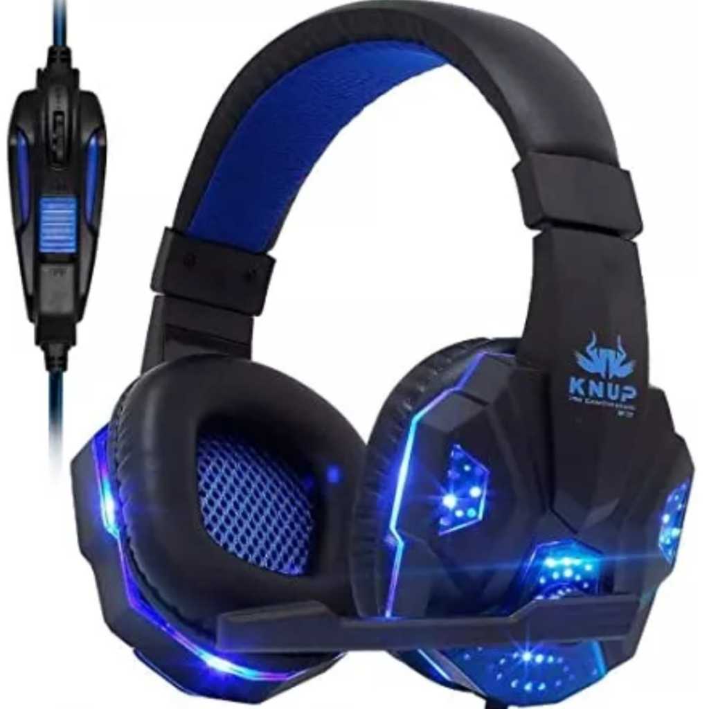 Headset Fone Gamer Knup Original Qualidade Prime KP-397 LED Profissional Microfone Controle USB/P2/PC/MAC/XBOX/PS4/VOICE