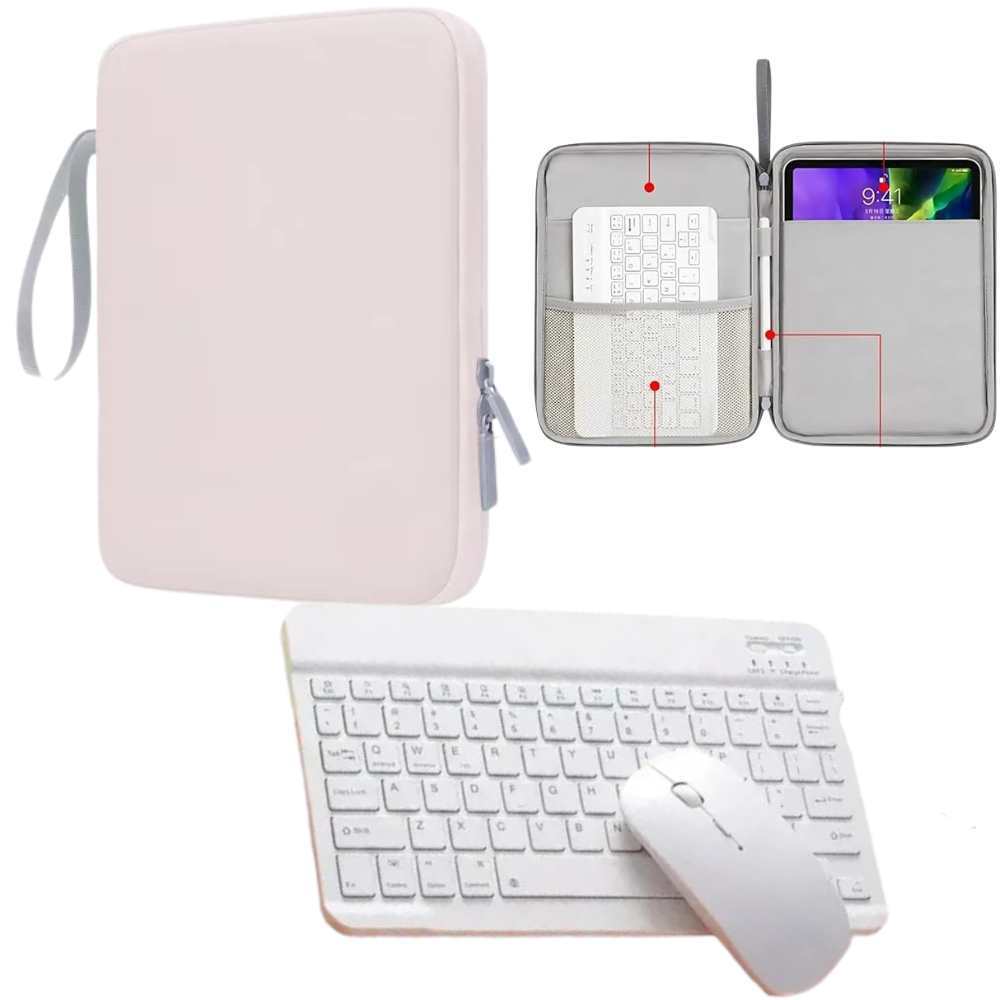 Bolsa Pasta Proteção + Teclado e Mouse para Tablet Xiaomi Redmi Pad 11 Polegadas