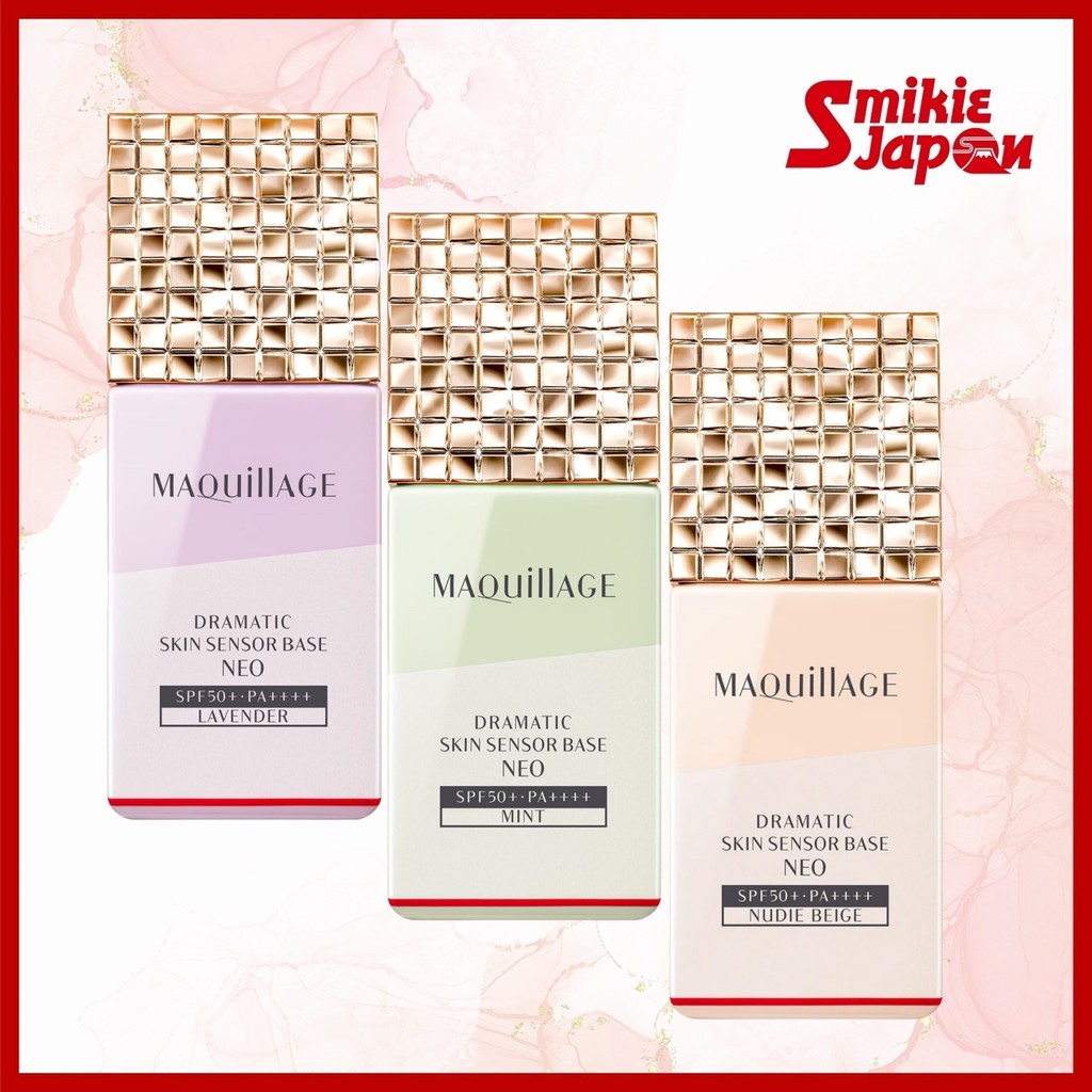 MAQUILLAGE Dramatic Skin Sensor Base NEO Mint/Nude Beige/Lavender (25 ml) SPF50+ · PA++++ Long-Lasting  Liquid Makeup Primer Fragrance-Free Tone Up