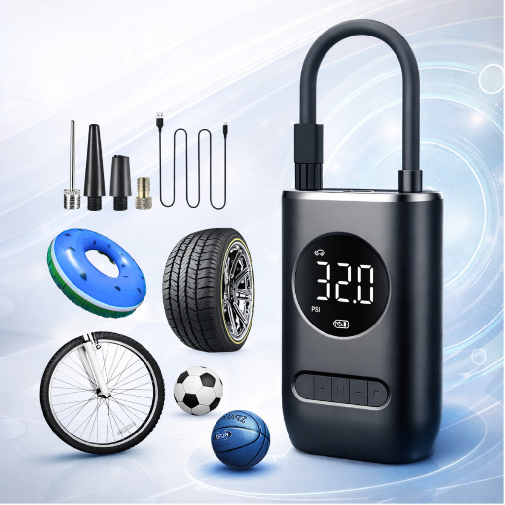 Calibrador Digital Portátil De Encher Pneu Com Ar Carro Moto Bike Temperatura Máxima 50°C Pressão 150psi
