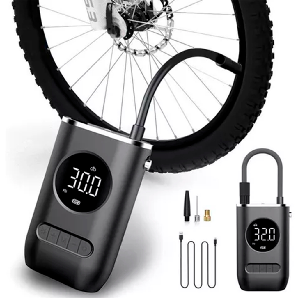 Compressor Digital Portátil Sem Fio 150 PSI Carro, Moto, Bike e Infláveis