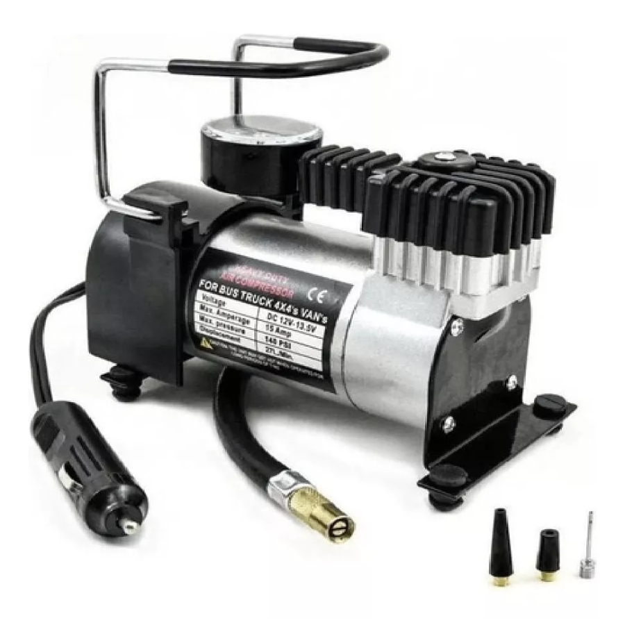 Mini Compressor De Ar Para Carro Portátil 12v 150 Psi Encher Pneu, Bola, Boia, Colchão