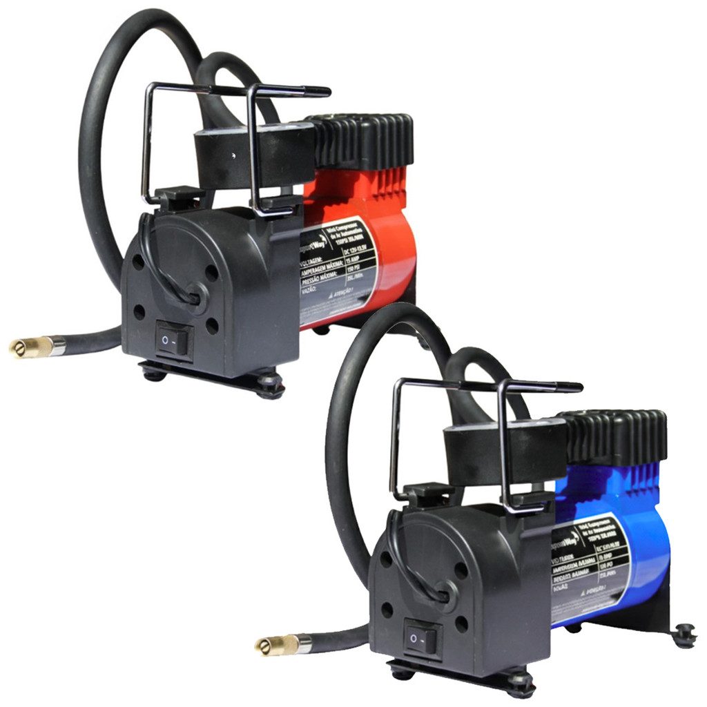 Mini Compressor de Ar Automotivo 12V Portátil 150 Psi 3 Bicos 35L/min Importway Iwmca004
