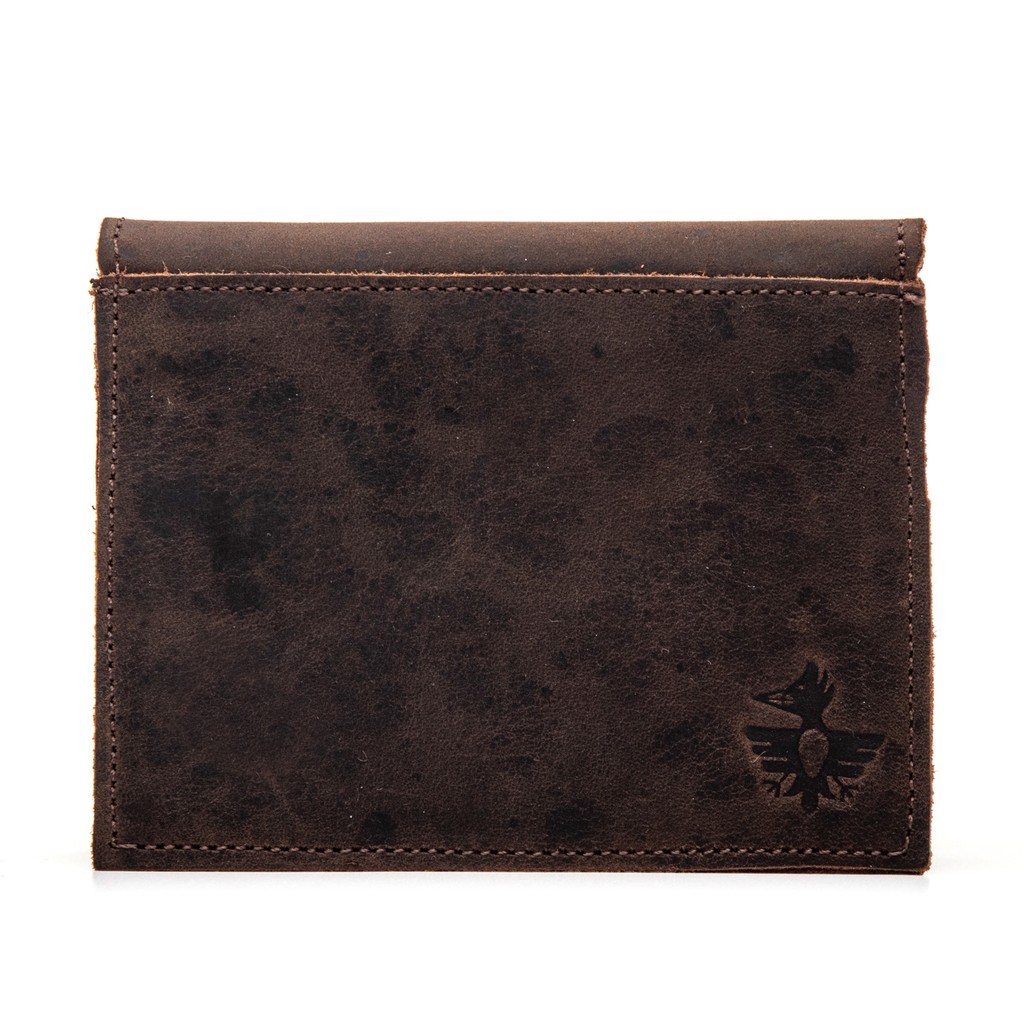 Carteira Masculina de Bolso Bravatto Café Couro Elegante Compacta com Multi Compartimentos