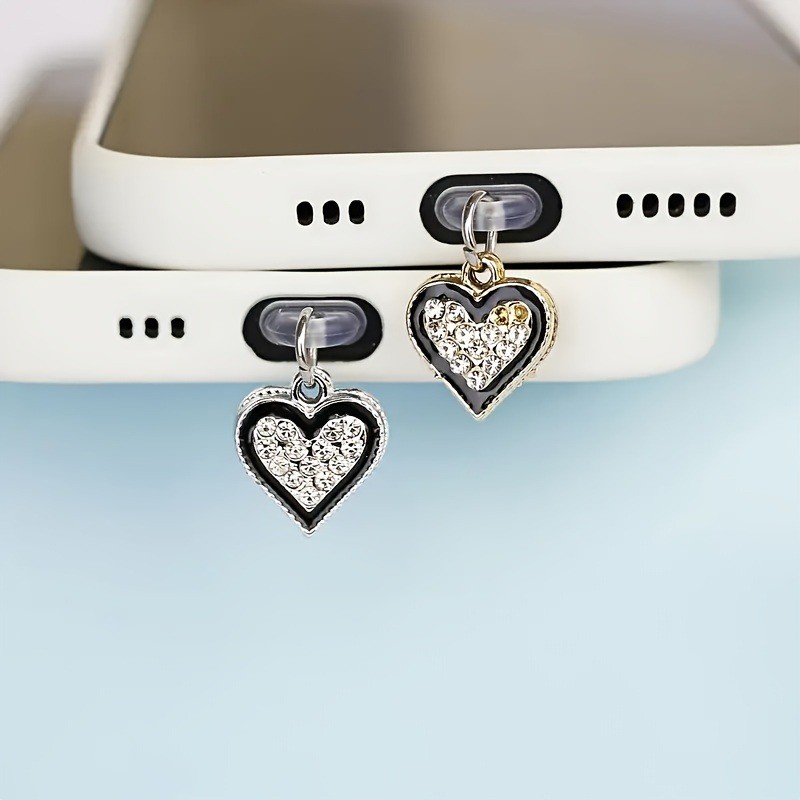 Bonito Amor Coração Telefone Poeira plug Acessórios Decoração Pendurado Pingente Para iPhone Samsung Tipo-C Porta De Car