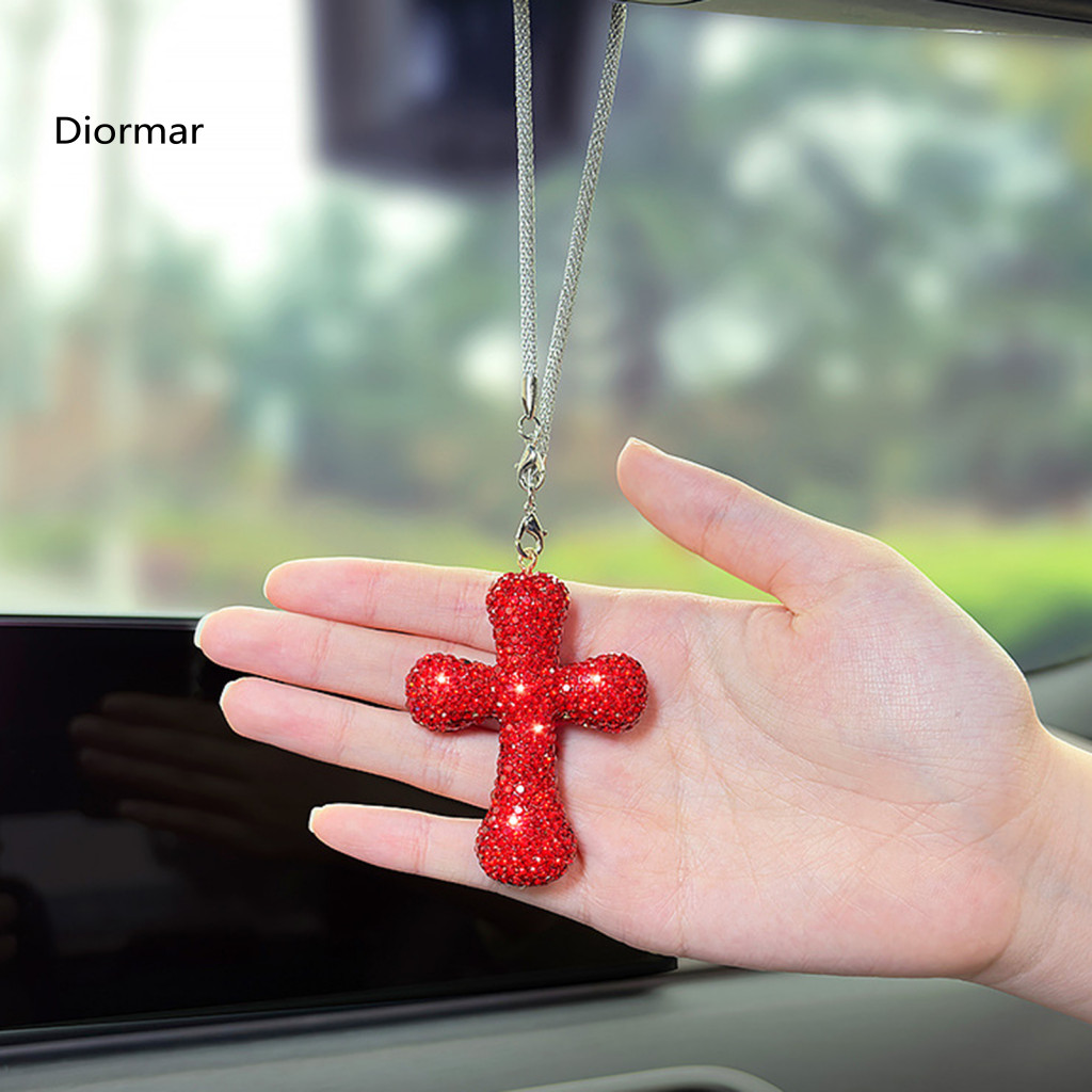 Lightweight Rearview Mirror Holder Sturdy Car Strap Rhinestone Hanging Ornament Bling Pendant for Sparkling Decoration f