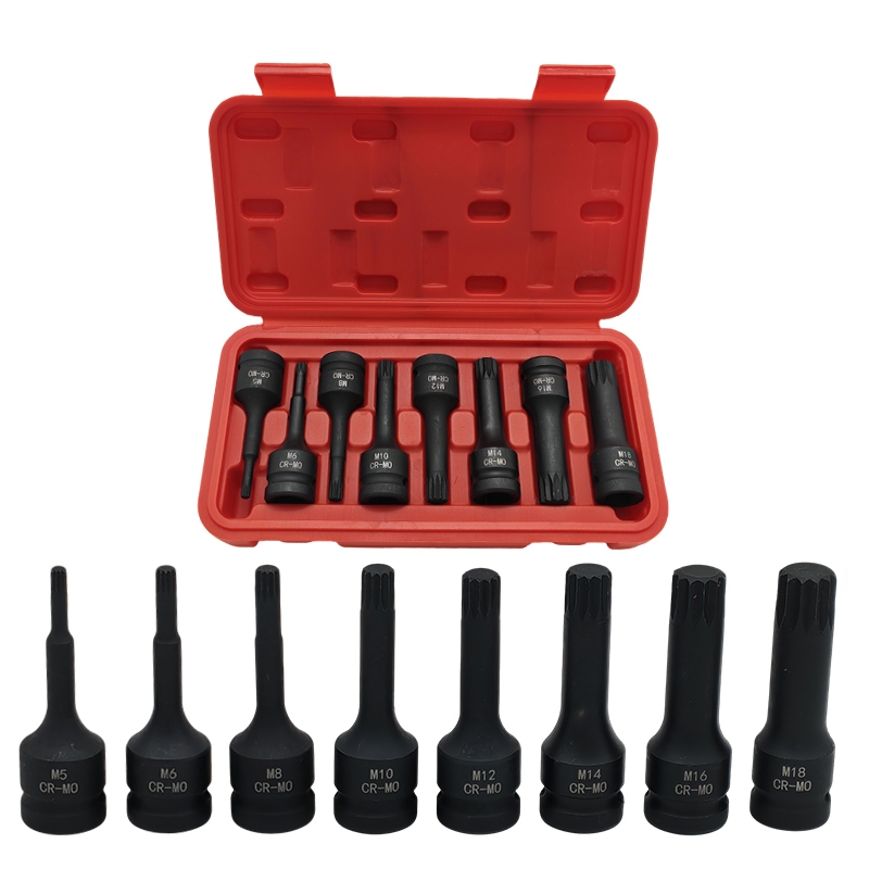 Soquetes Torx Impacto CR-MO 8pcs Perfeito para Manutenção do Motor AL-041