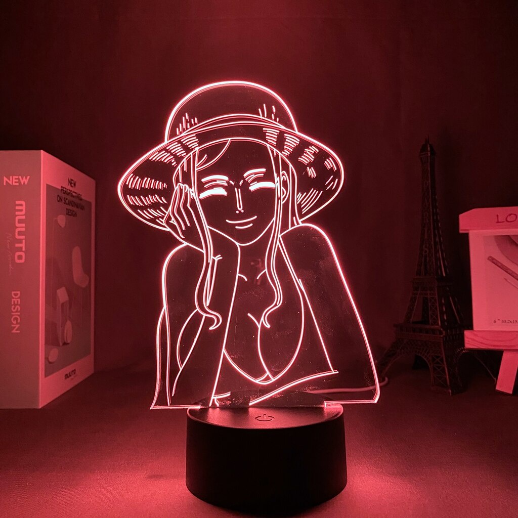 Acrylic Led Night Anime Lamp One Piece Motion Sensor Light Manga Nico Robin Teen Room Decoration Light DropshippingJ
