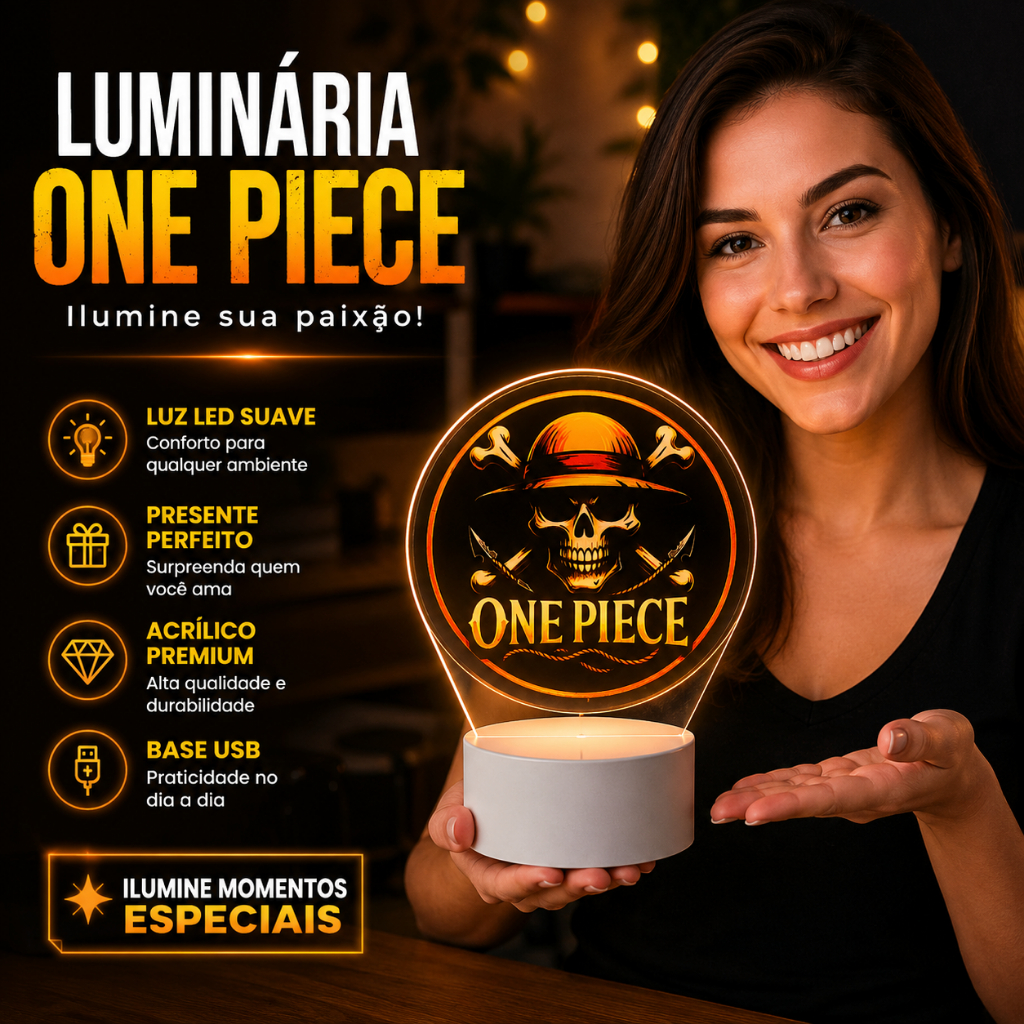 Luminária LED UV One Piece Monkey D. Luffy Roronoa Zoro Nico Robin Anime 3D Colorida Abajur Decorativo Quarto Sala Fã