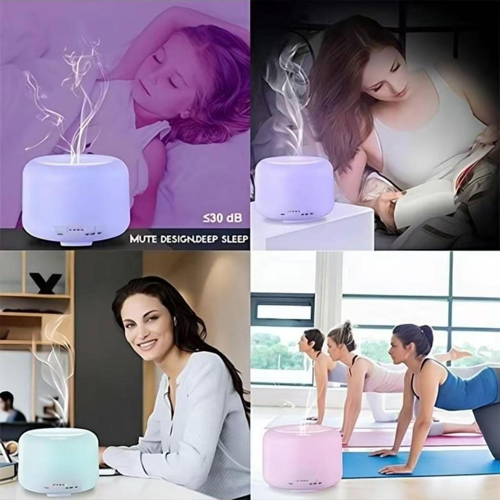 Umidificador Difusor Aromatizador 300ml UltrassÃ´nico Estilo Branco com Led 7 cores com controle