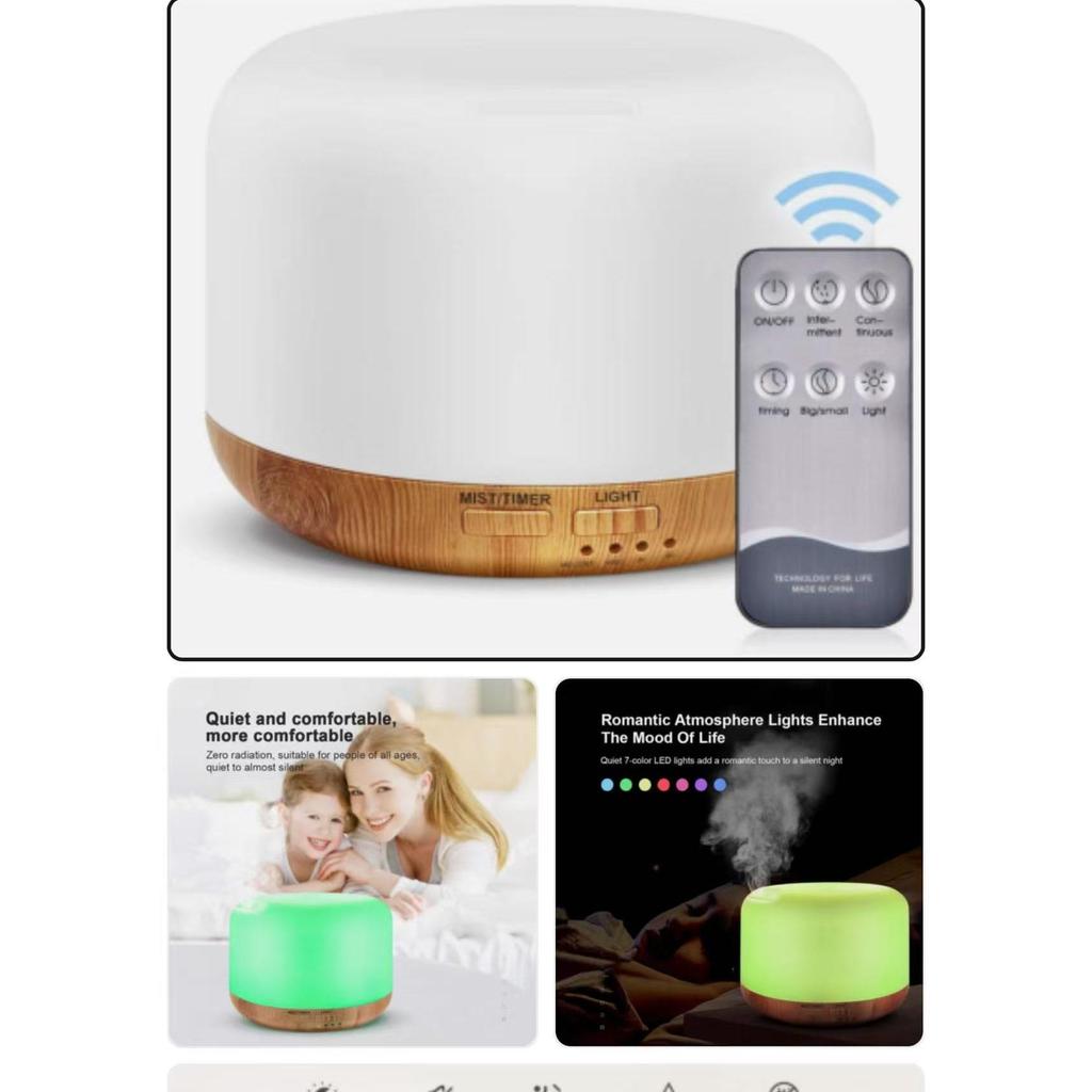 Umidificador Difusor Aromatizador 300ml UltrassÃ´nico Estilo Branco com Led 7 cores com controle