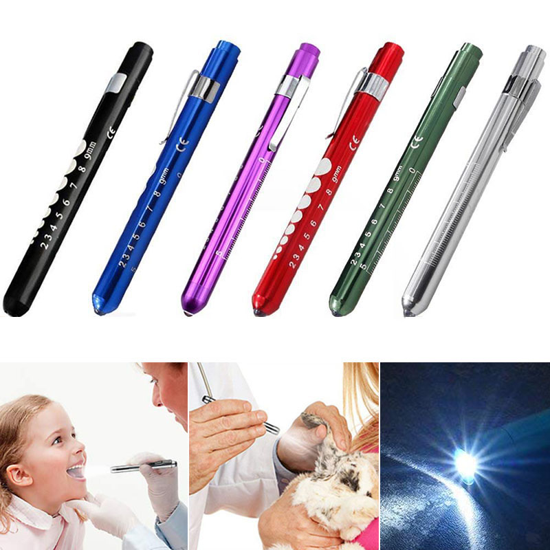 Portable LED Flashlight Work Light Medical First Aid Pen Light Torch Lamp With Pupil Gauge Measurements Doctor Nurse Diagnosis