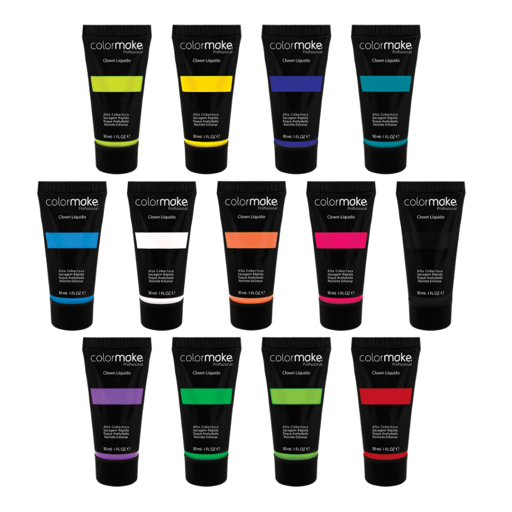 Clown Liquído 30 ml Colormake Profissional Maquiagens Artísticas, Facial e Corporal, Carnaval, Festa