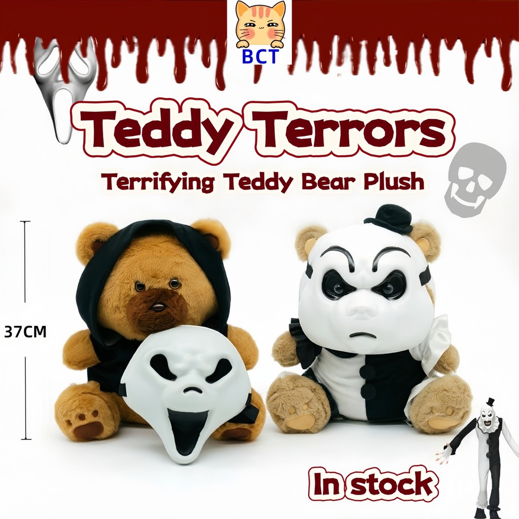 BCT ✨ Teddy Terrors Brinquedos De Pelúcia Art The Clown Ghost Face Plushies Máscara Divertida Urso Aterrorizante Present