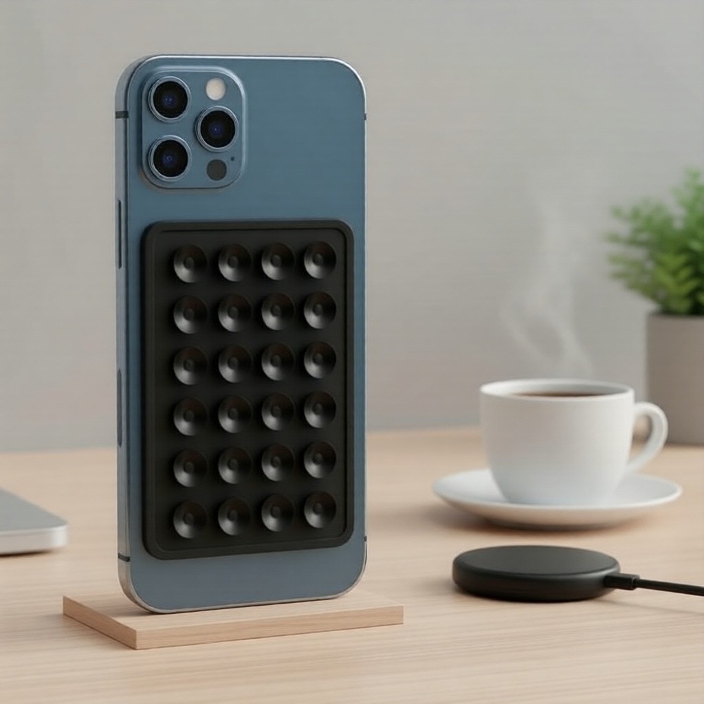 Square silicone double-sided suction cup phone holder stickers - anti-slip design