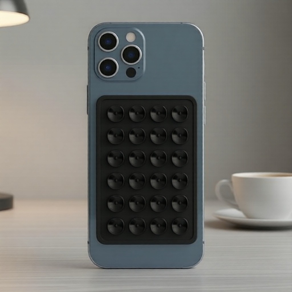 Square silicone double-sided suction cup phone holder stickers - anti-slip design