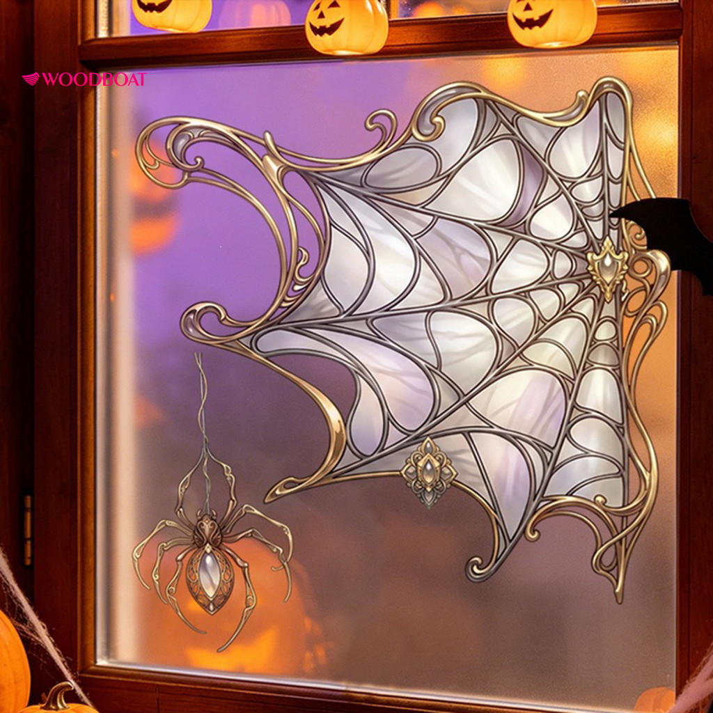 Party Window Decoration Halloween Spider Web Sticker Double-sided Waterproof Pvc Decals Style Decorations for Home and S