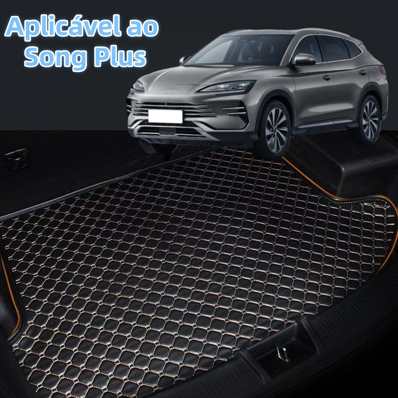 Tapete Porta-Malas BYD Song Plus Sob Medida Couro Impermeável Proteção Total