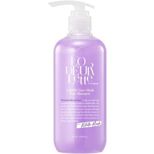 [Lodeurlette] In England Colorfit Shampoo Capilar Biotina 500ml (Grace Musk) Aroma De Almíscar Branco pH 5.5 Ácido Fraco | K