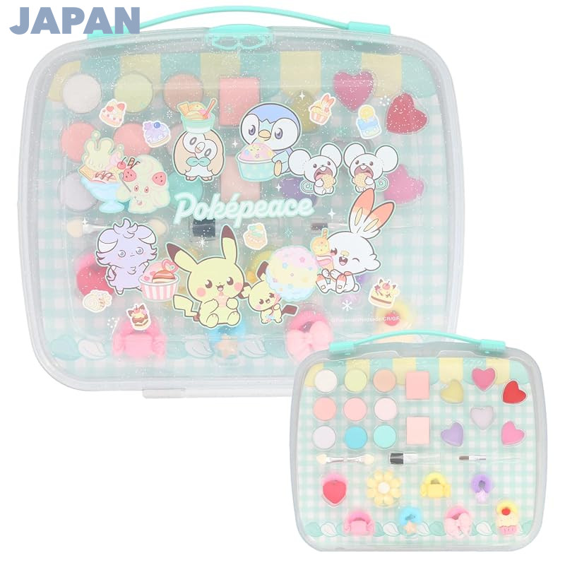 Shobido Pokémon Pokepeace Make-Up Palette Set - Washable Kids' Cosmetics (Pink and Green)