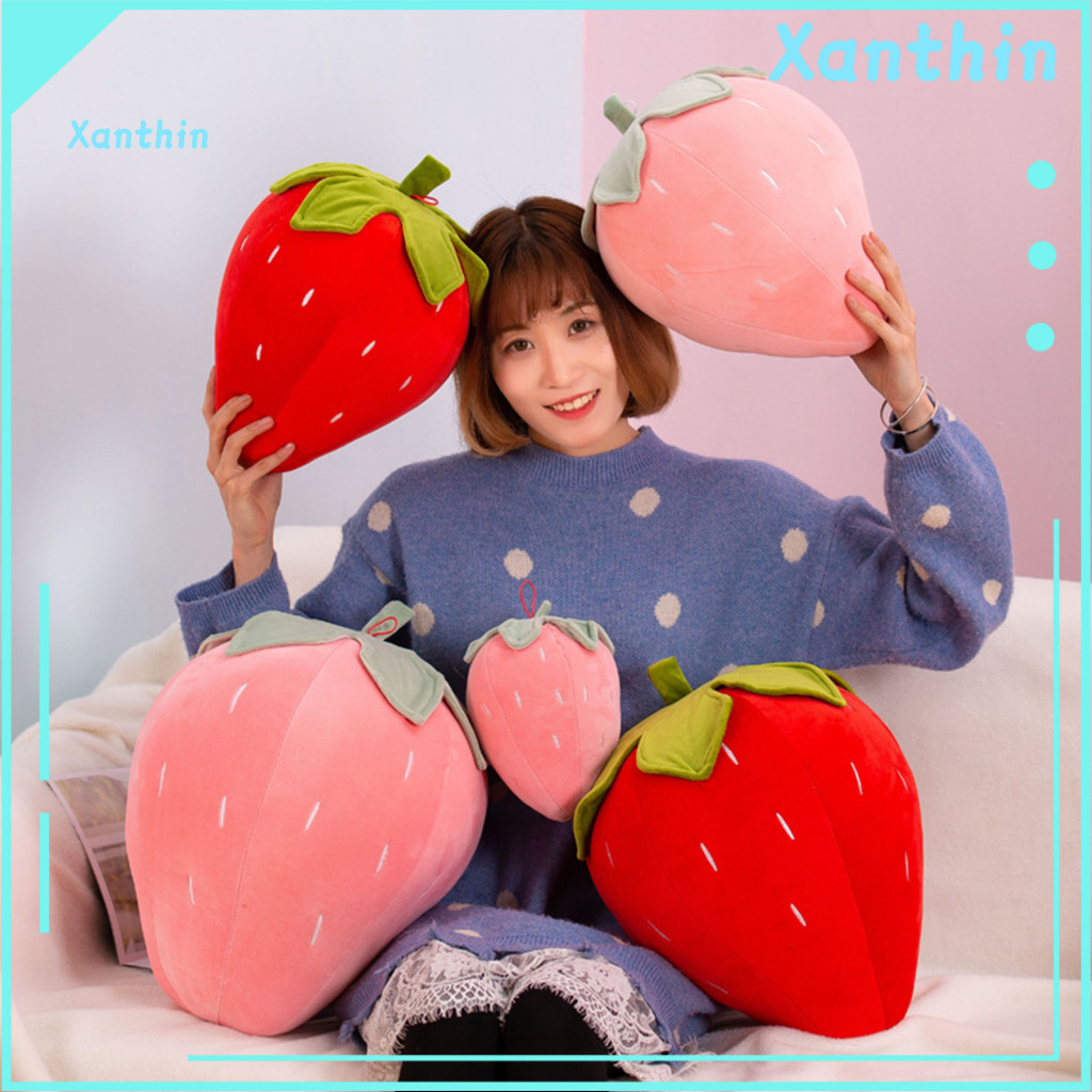 Super Soft Girls Pillows Strawberry Plush Pillow for Kids – Stuffed Fruit Toy Cute Washable Cushion Perfect Christmas