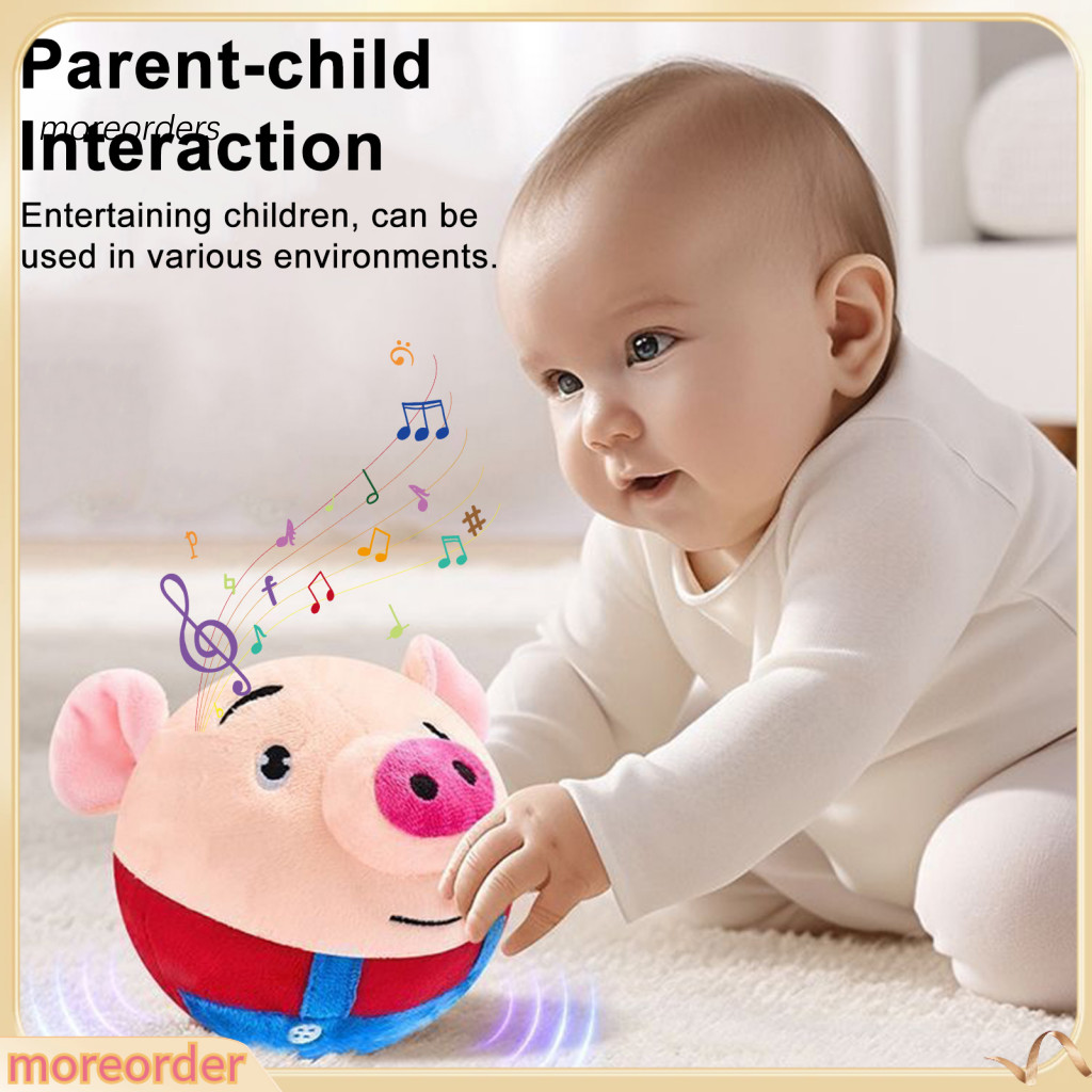 Moving Plush Pet Toy – Washable Squeaky Pig Bouncing Ball for Dogs and Puppies Anxiety Relief Exercise Durable Chew fo