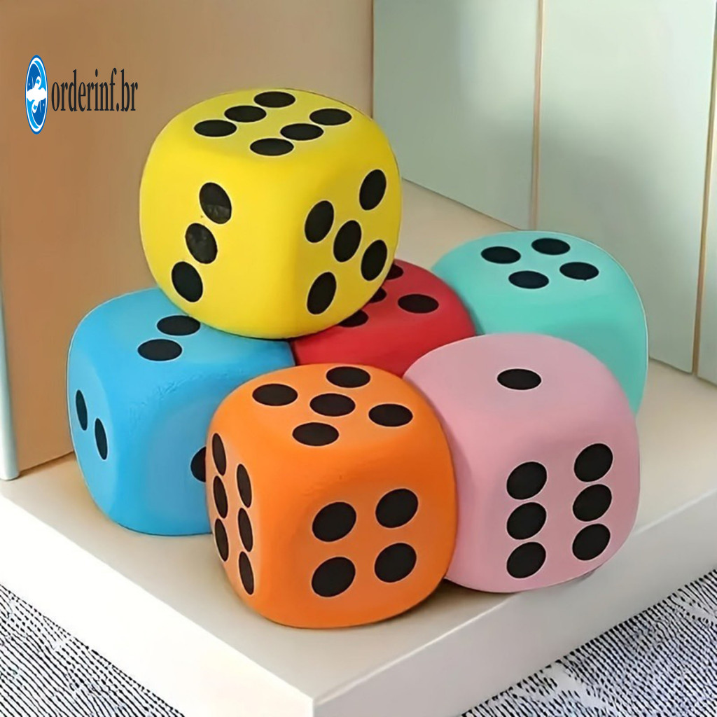 Washable Gaming Dice 6/8cm Giant Eva Foam Rounded Corner Large Six-sided for Board Games Casino Party Decoration Kids To
