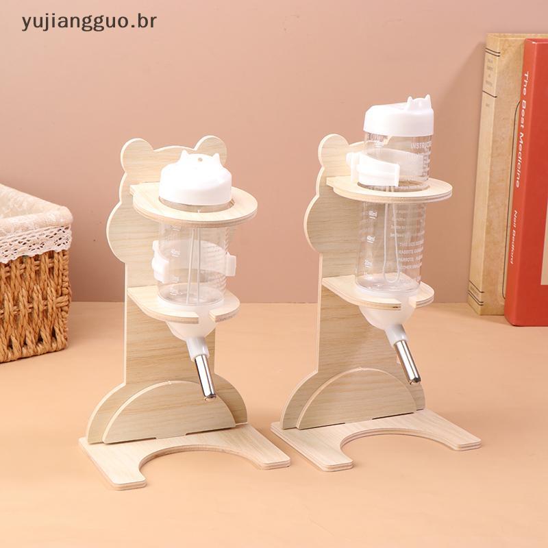 # Novo 2 Pçs Conjunto Hamster Bola Garrafa De Água Ra Vertical De Madeira Maciça Braet Flor Ramo Mouse Dispensador .