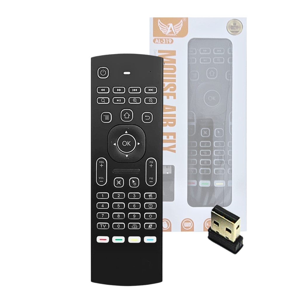 Controle Universal Preciso À Pilha Air Mouse 2.4g Com Sensor Teclado Smart Tv Android Altomex AL-319