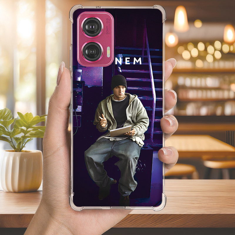 Capa Capinha MOTO EDGE 60 PRO 50 ULTRA 30 20 LITE G86 G84 G75 Anti-impacto Personalizada rap GOD e-m-i-n-e-m (4209)