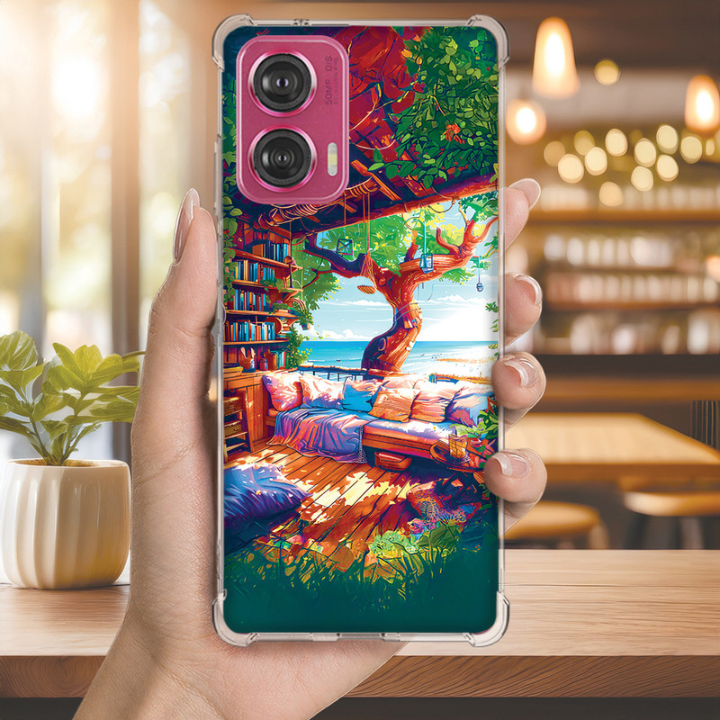 Capa Capinha MOTO EDGE 60 PRO 50 ULTRA 30 20 LITE G86 G84 G75 Anti-impacto Personalizada paisagem PRAIA (4227)
