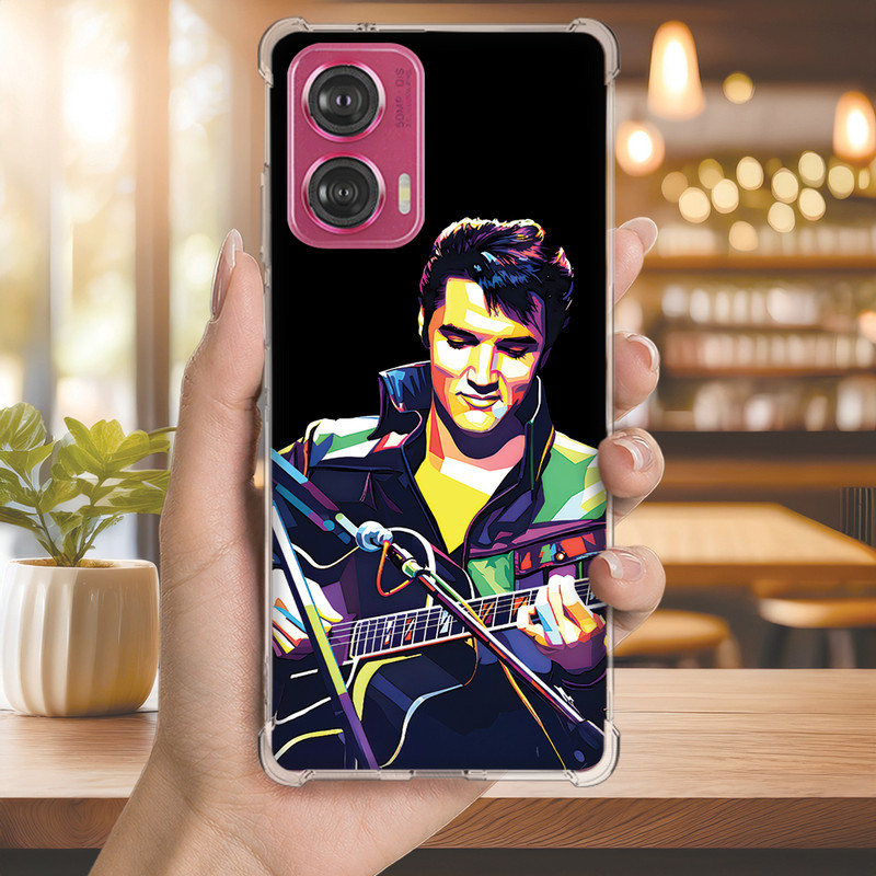 Capa Capinha MOTO EDGE 60 PRO 50 ULTRA 30 20 LITE G86 G84 G75 Anti-impacto Personalizada rock ELVIS (4224)