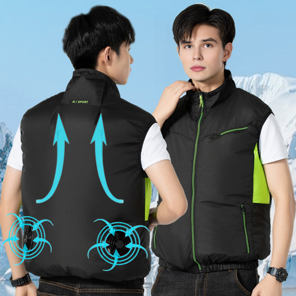 Dual Fan Vest for Hot Weather Advanced Air Circulation with Adjustable Fans Powerful Waistcoat for Summer Heat Relief Li