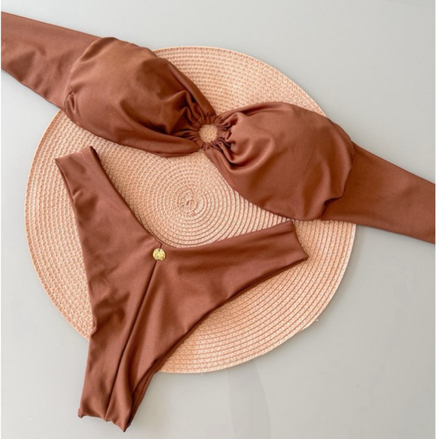 Biquíni Tomara Que Caia Faixa Feminino Bandeau Sem Alça Praia Moda Praia Verão