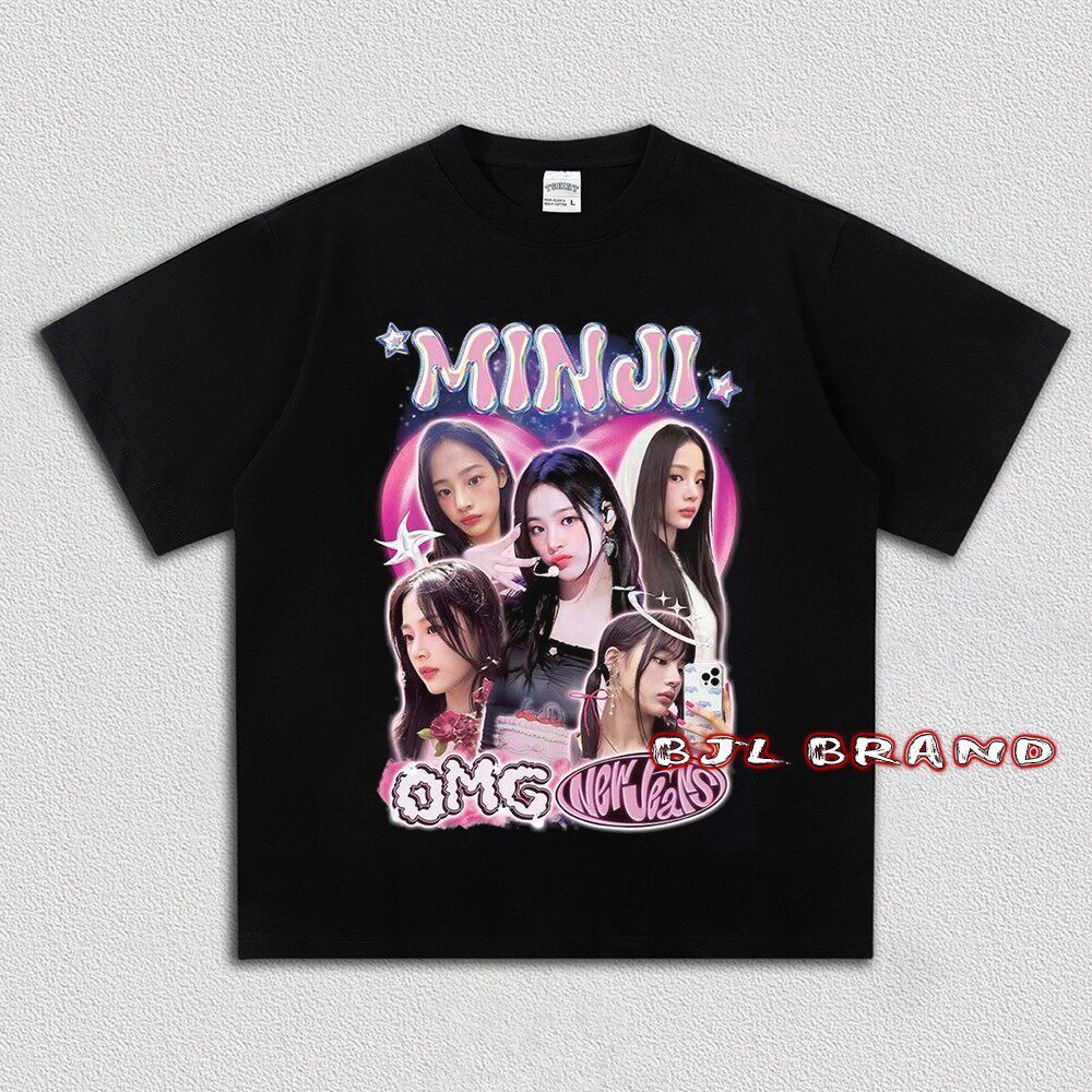 「BR.Moonlight」Camiseta Unissex NewJeans K - POP Minji Estampa Fofa Linda Moderna Fashion