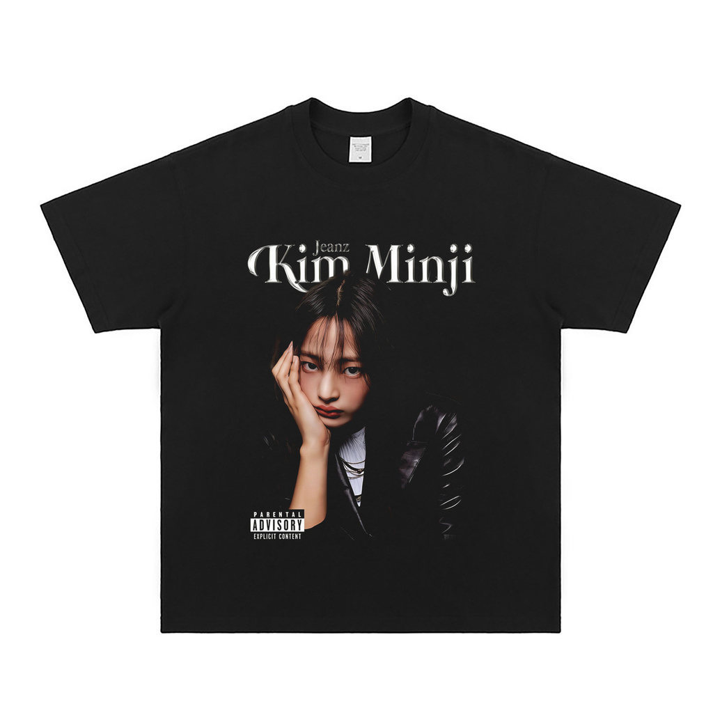 Camiseta NewJeans Minji KPOP Digital Estampa Estilosa Confortável Blusa Unissex Camisa 100% Algodão