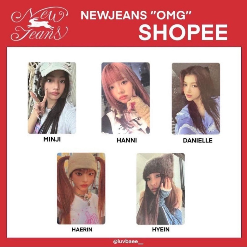 NewJeans OMG Era Shopee Cartão Fotográfico Oficial Benefício Minji Hanni Danielle Haerin Hyein K-Pop Álbum Colecionável