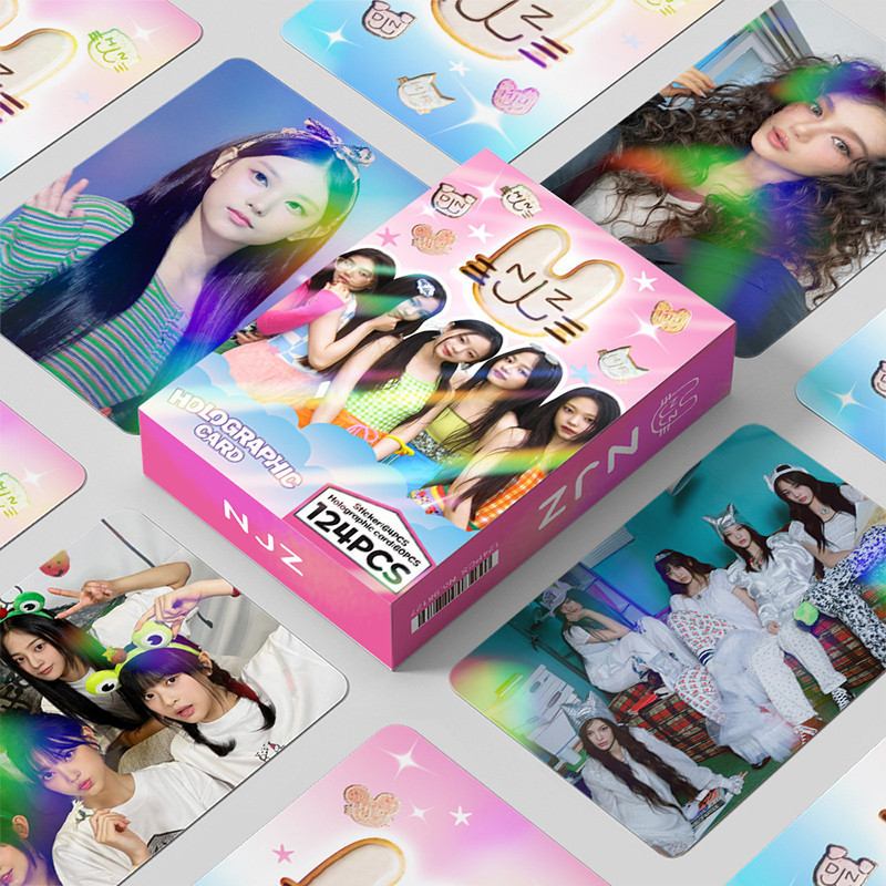 50-124 peças de Photocards NewJeans, Adesivos Holográficos LOMO KPOP Haerin Minji HANNI Danelle HYEIN da UWTI