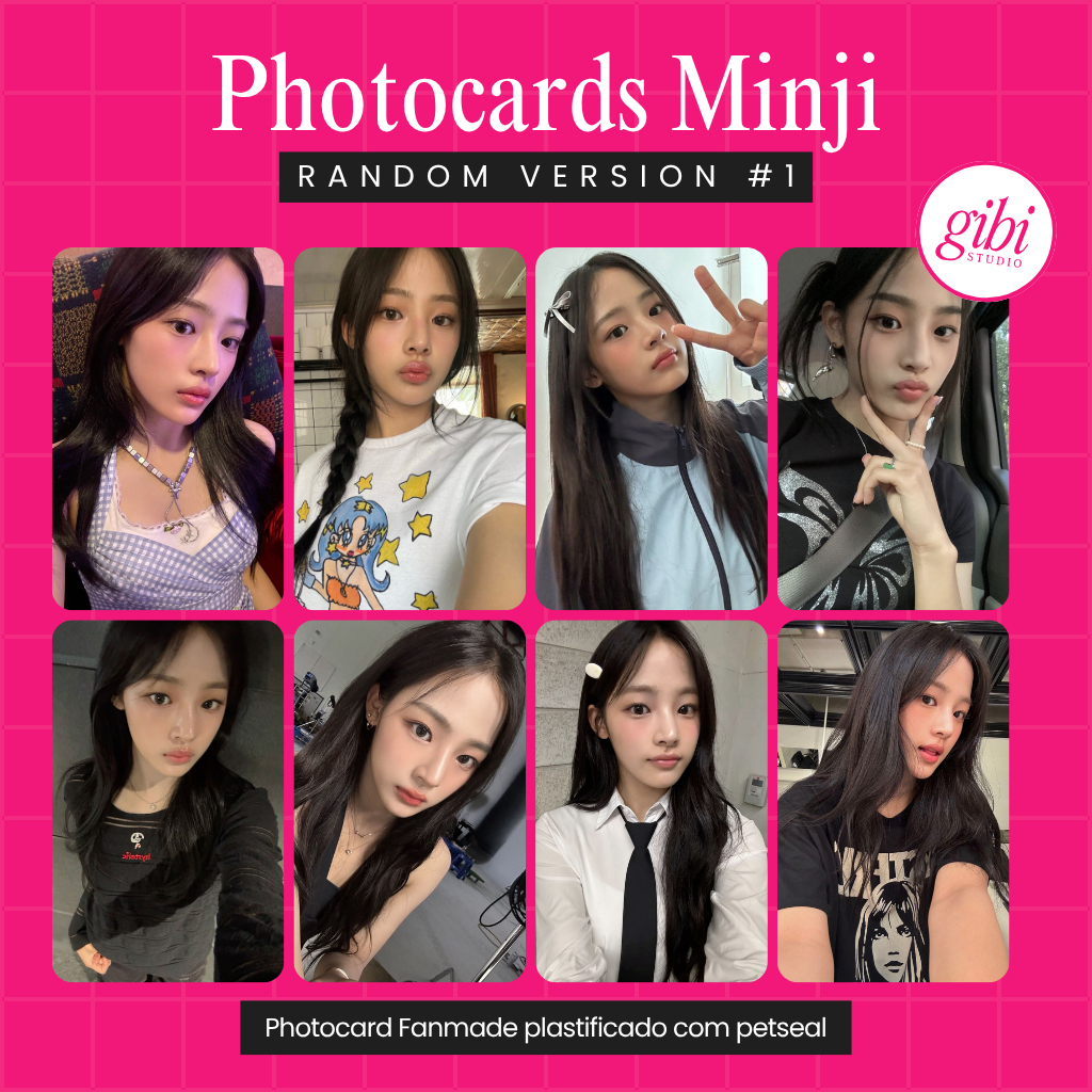 Minji Photocard Kpop | Fanmade | Frente e Verso