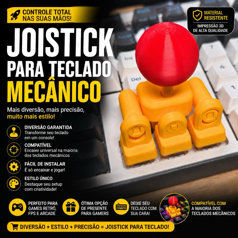 Joystick para Teclado Mecânico Arcade Gamer Plug and Play