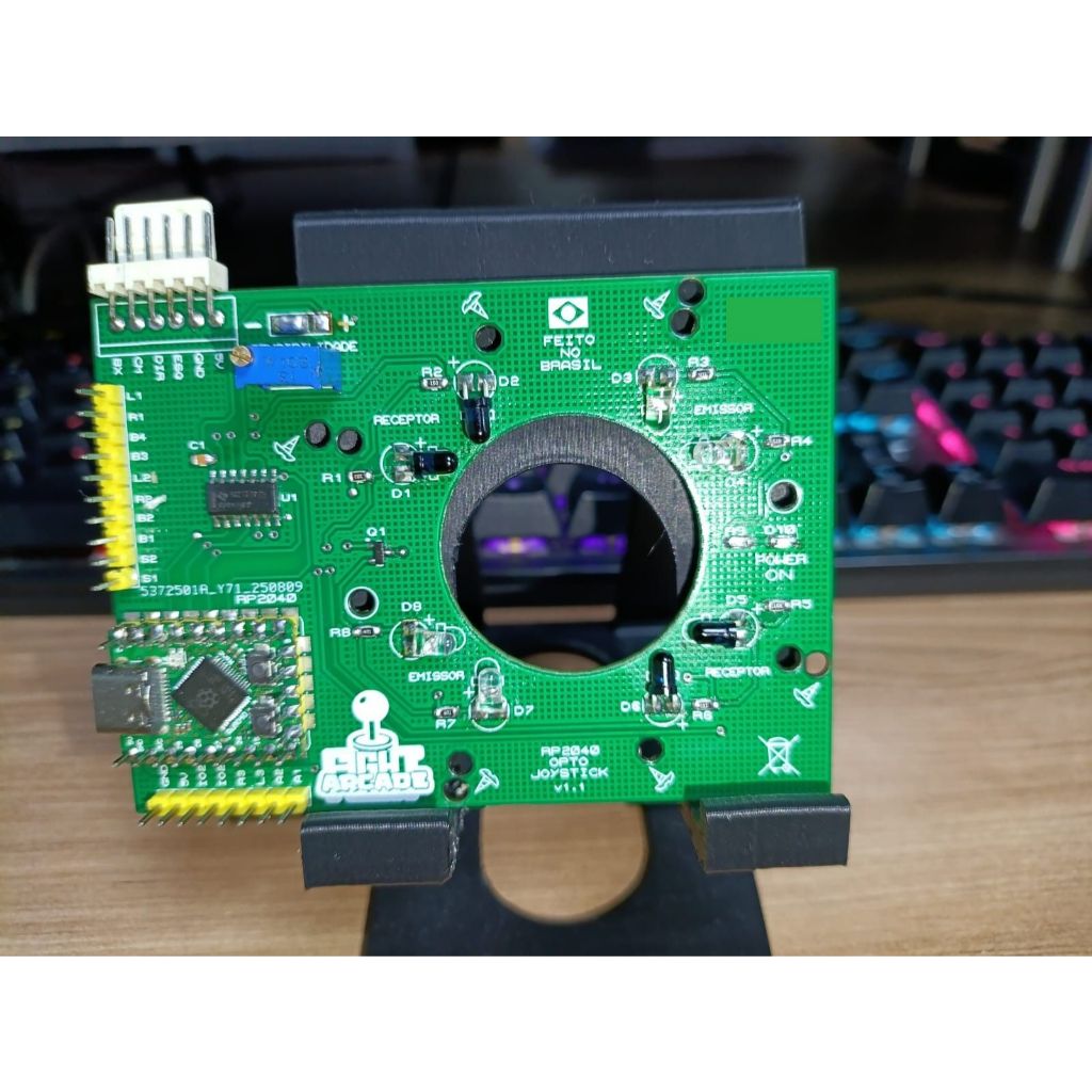 Placa Fight Arcade Optojoy - Joystick Óptico USB de Alta Performance para Fliperamas e Arcade - Zero Delay