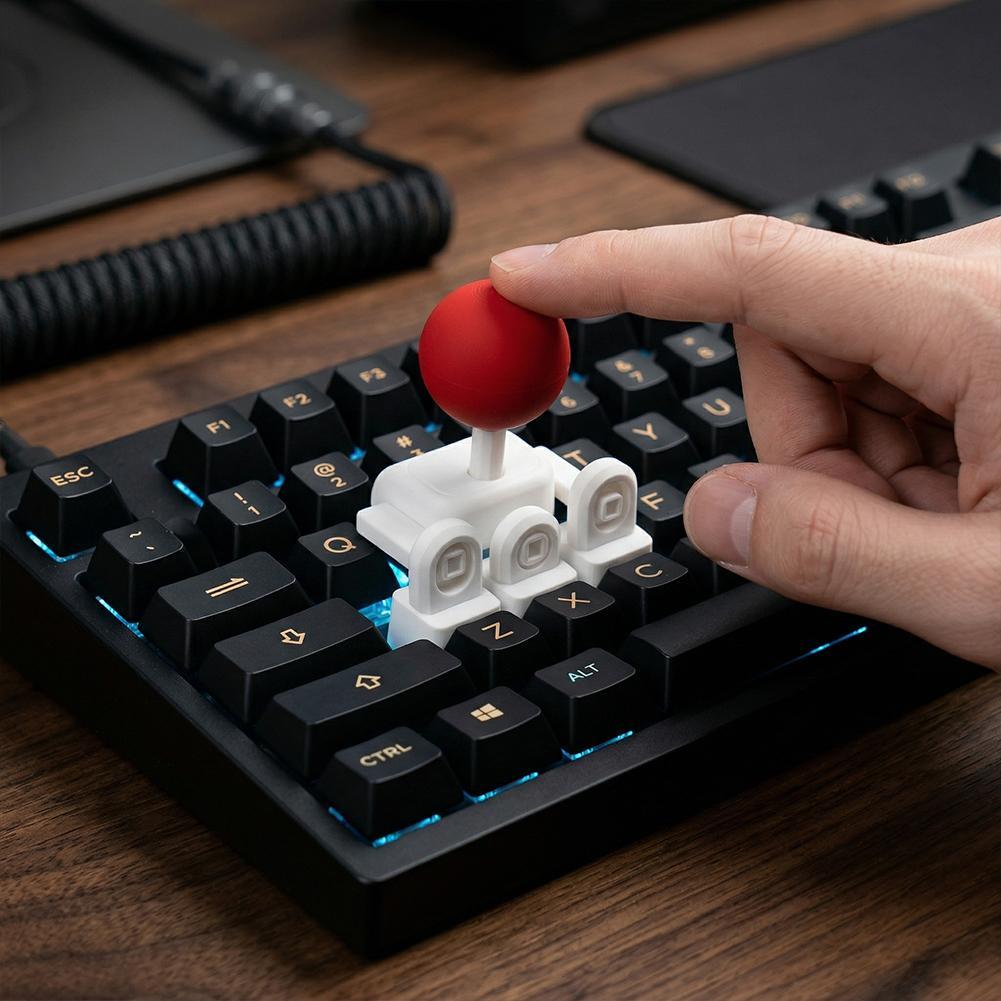 Retro Arcade Joystick Keycap Para Teclado Mecânico 3D Impresso Em Movimento Acessório De Jogos W4E6
