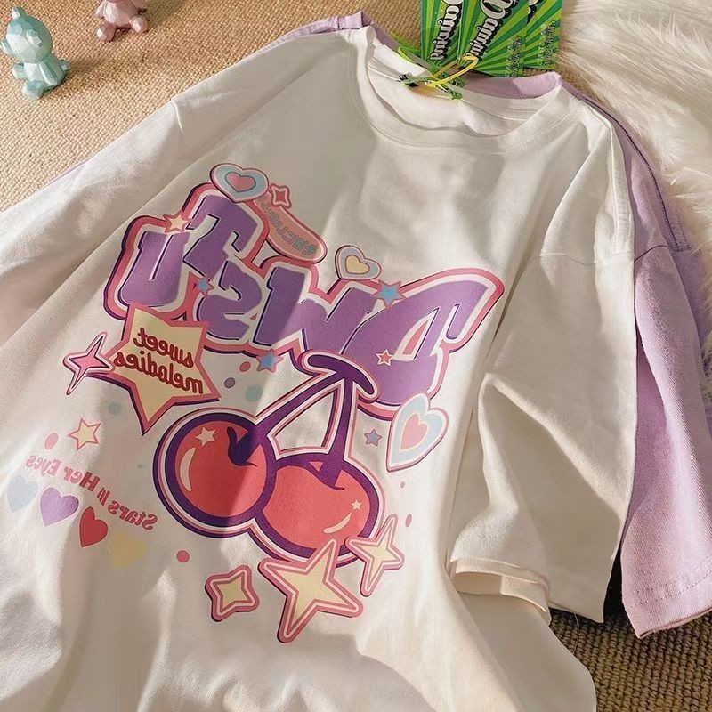 Novo Estilo Coreano Versão Ladies T-Shirt de manga curta 2025 Estilo Dongdaemun Moda Popular All @