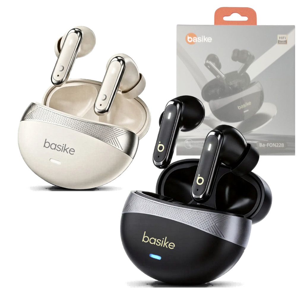 Fone de Ouvido Bluetooth Hi-Fi Wireless ENC Redução de Ruído Estéreo Basike Original BA-FON228