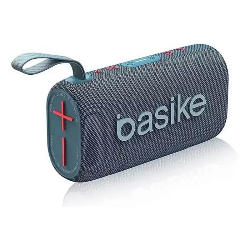 Caixa de Som Bluetooth Portátil Basike BA-RAD014 Wireless Speaker com Luz LED, Graves Potentes e Bateria Recarregável